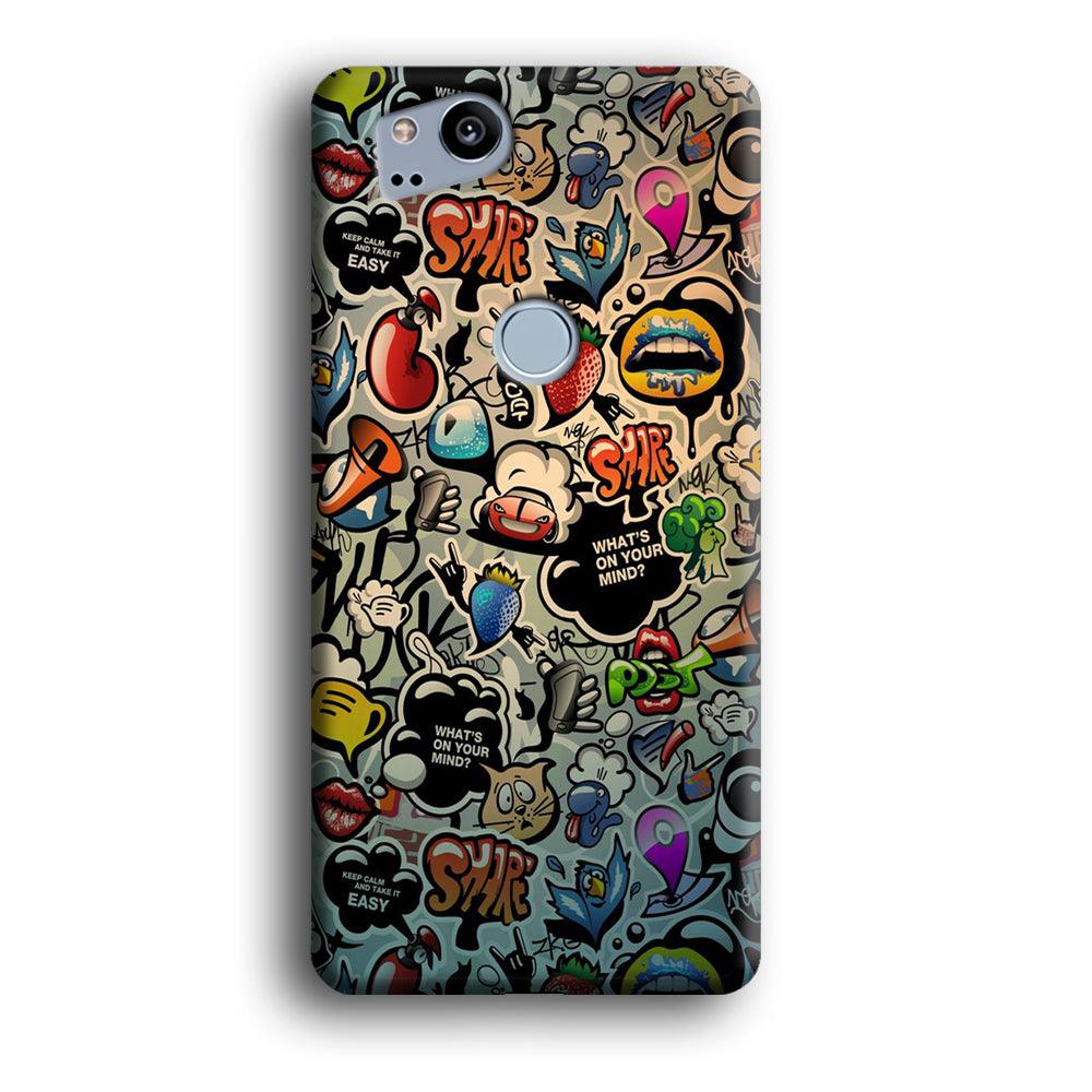 Doodle 004 Google Pixel 2 3D Case-Xtracase