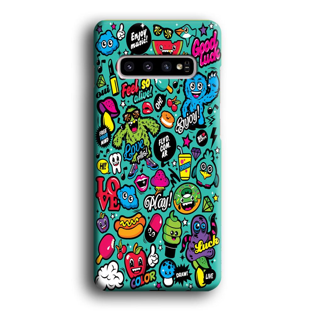 Doodle Art 007 Samsung Galaxy S10 3D Case-Xtracase