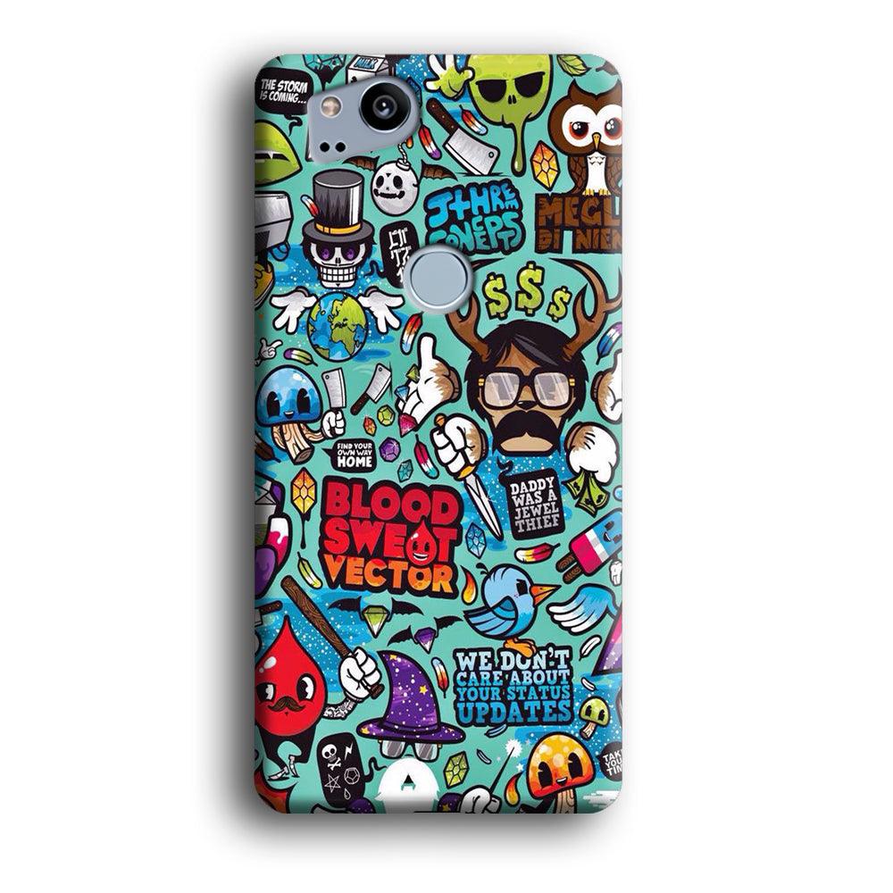 Doodle Art 013 Google Pixel 2 3D Case-Xtracase