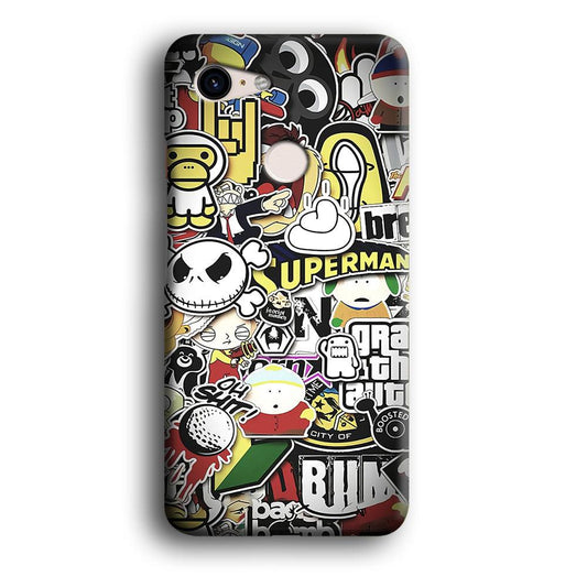 Doodle Art 014 Google Pixel 3 3D Case-Xtracase