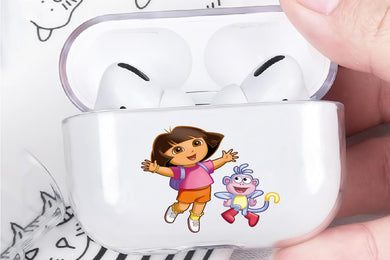Dora and Boots  Hard Plastic Protective Clear Case Cover For Apple Airpod Pro