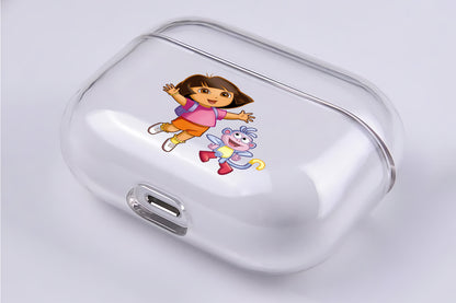 Dora and Boots  Hard Plastic Protective Clear Case Cover For Apple Airpod Pro