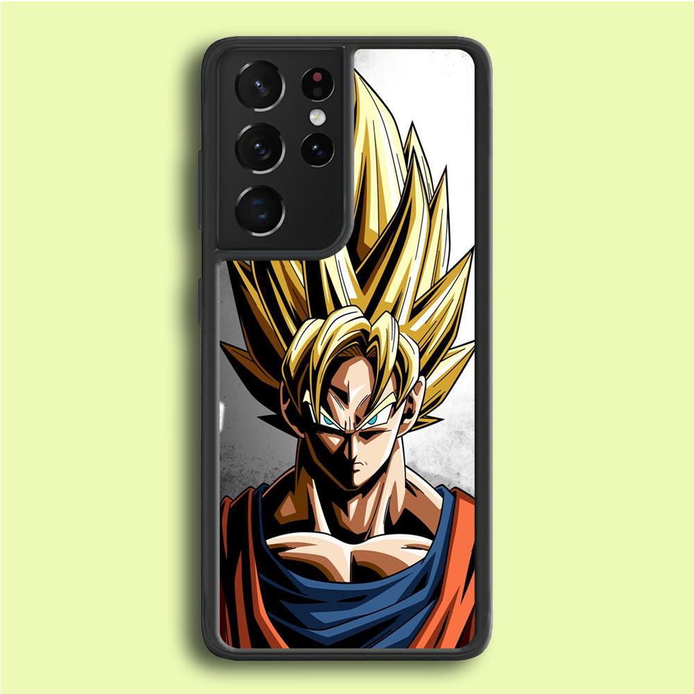 Dragon Ball - Goku 014 Samsung Galaxy S21 Ultra Case-Rubber / White (2D Case)-Xtracase