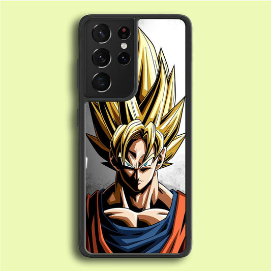 Dragon Ball - Goku 014 Samsung Galaxy S21 Ultra Case-Rubber / White (2D Case)-Xtracase