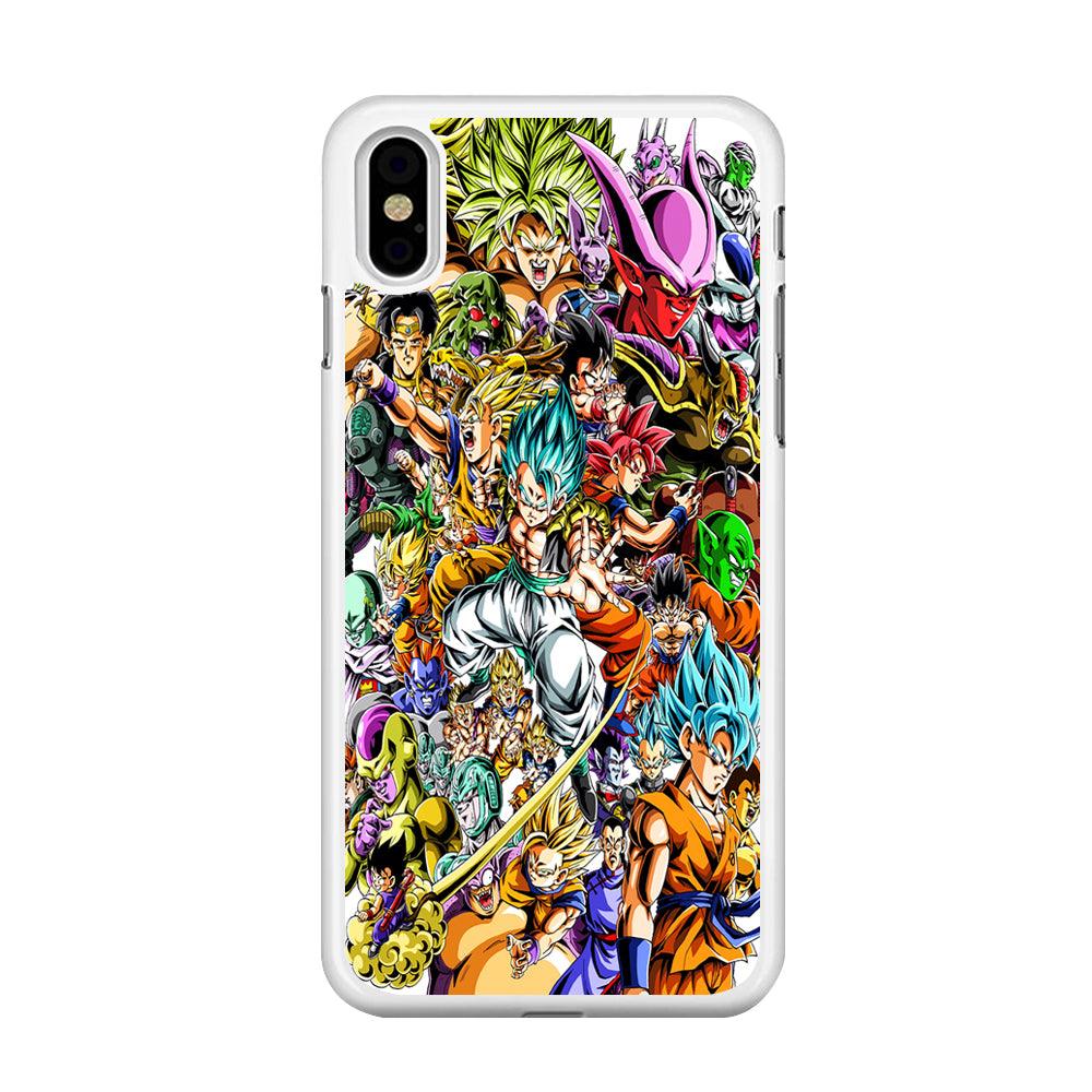 Dragon Ball Super Character iPhone X Case-Rubber / White (2D Case)-Xtracase
