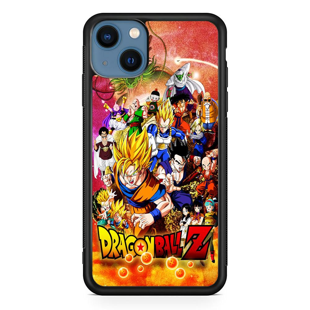 Dragon Ball Z All Family iPhone 13 Mini Case-Rubber / Black (2D Case)-Xtracase