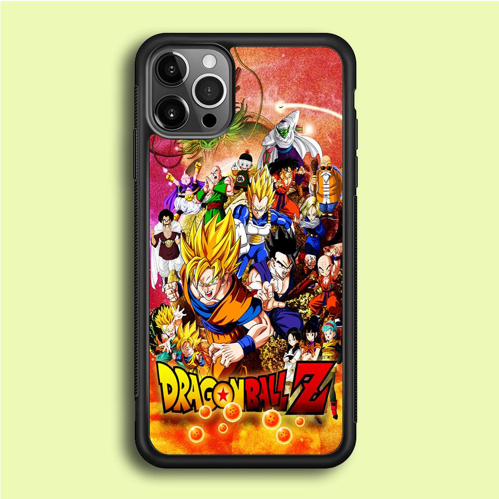 Dragon Ball Z All Family iPhone 12 Pro Case-Rubber / Black (2D Case)-Xtracase