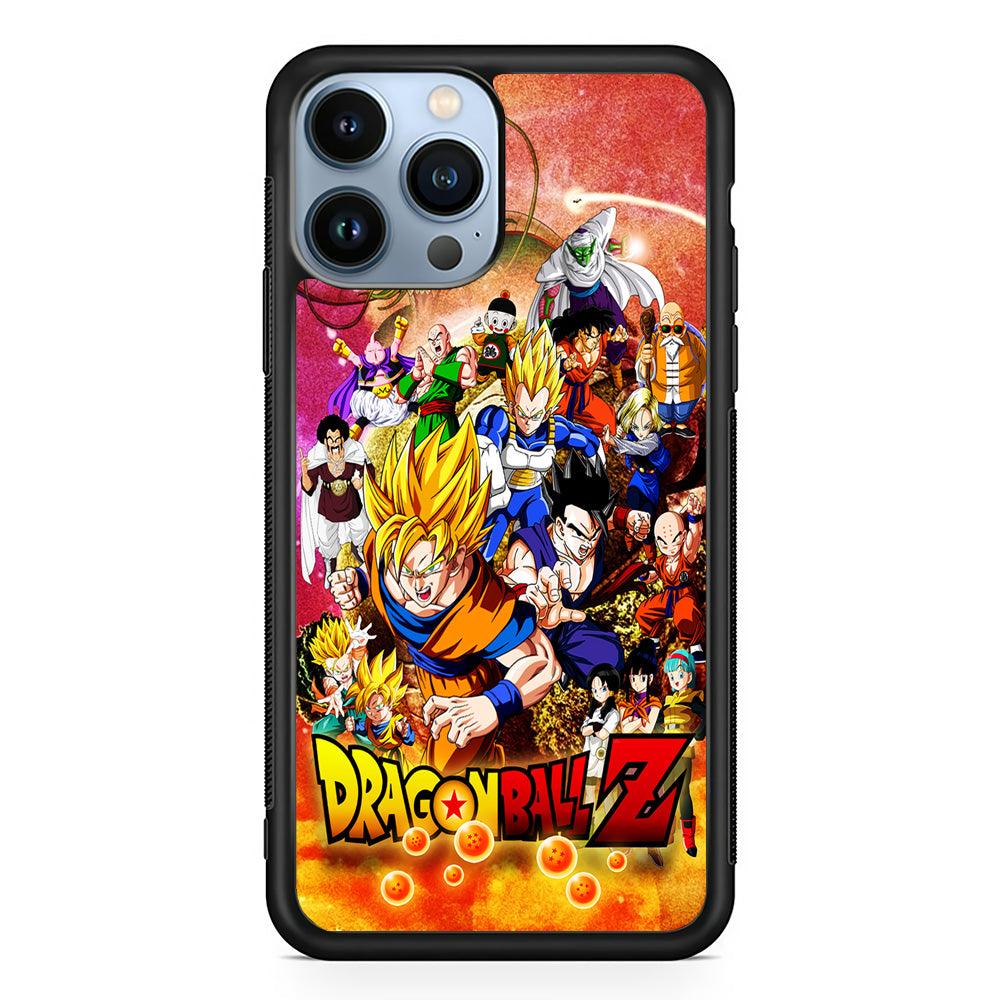 Dragon Ball Z All Family iPhone 13 Pro Case-Rubber / Black (2D Case)-Xtracase