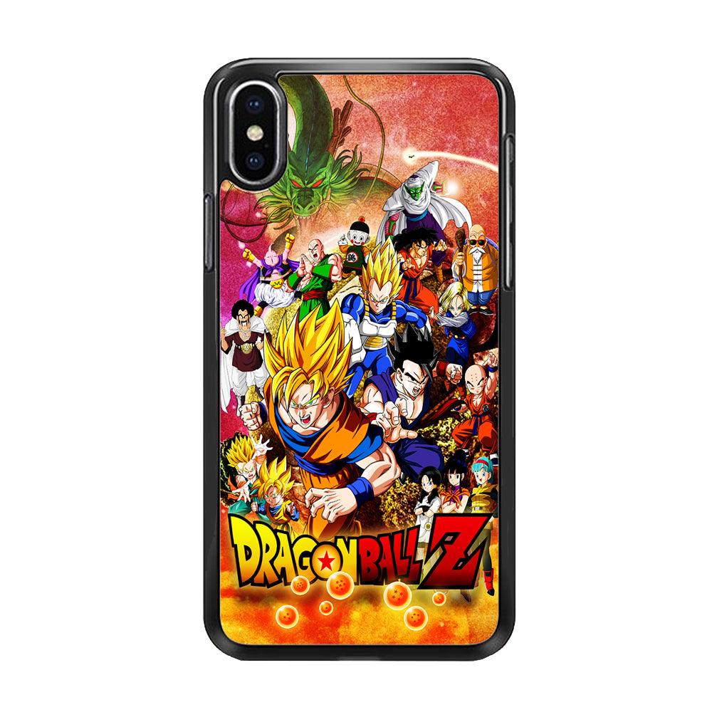 Dragon Ball Z All Family iPhone Xs Case-Rubber / Black (2D Case)-Xtracase