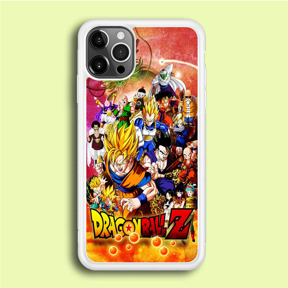 Dragon Ball Z All Family iPhone 12 Pro Case-Rubber / White (2D Case)-Xtracase