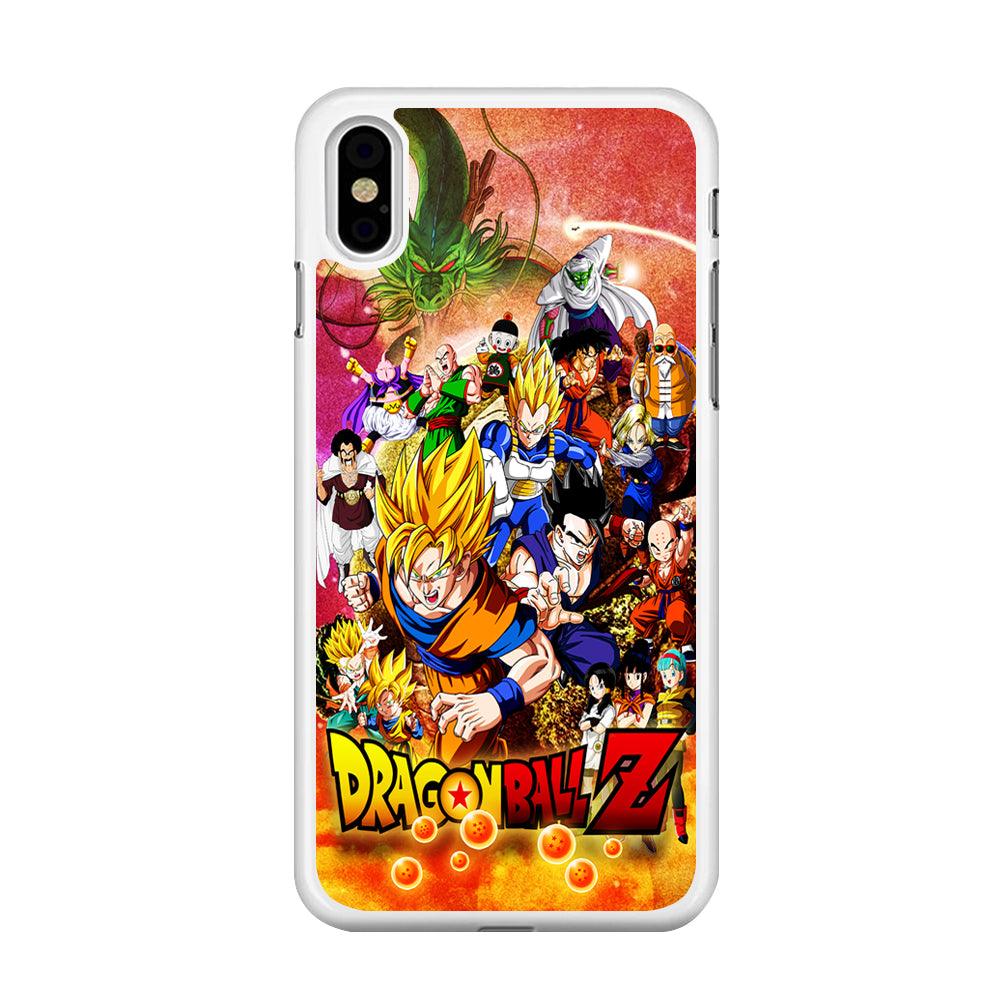 Dragon Ball Z All Family iPhone X Case-Rubber / White (2D Case)-Xtracase