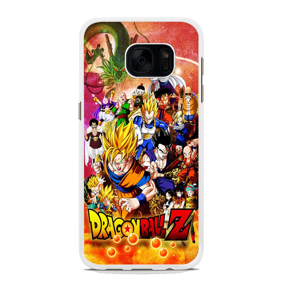 Dragon Ball Z All Family Samsung Galaxy S7 Edge Case-Rubber / White (2D Case)-Xtracase