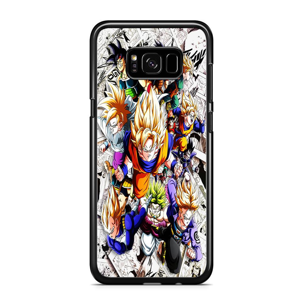 Dragon Ball Z Comic Background Samsung Galaxy S8 Case-Rubber / Black (2D Case)-Xtracase
