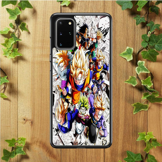 Dragon Ball Z Comic Background Samsung Galaxy S20 Plus Case-Rubber / White (2D Case)-Xtracase