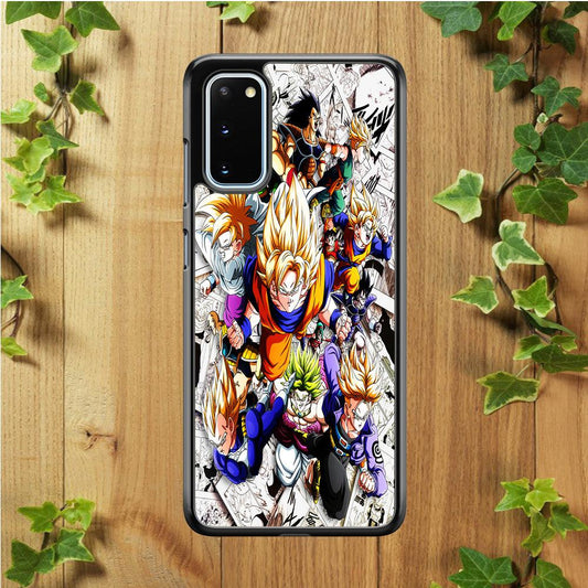 Dragon Ball Z Comic Background Samsung Galaxy S20 Case-Rubber / Black (2D Case)-Xtracase