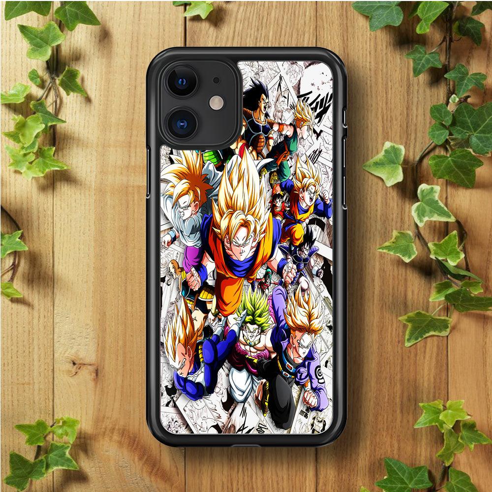Dragon Ball Z Comic Background iPhone 11 Case-Rubber / Black (2D Case)-Xtracase