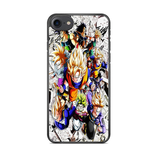 Dragon Ball Z Comic Background iPhone 8 Case-Rubber / Black (2D Case)-Xtracase