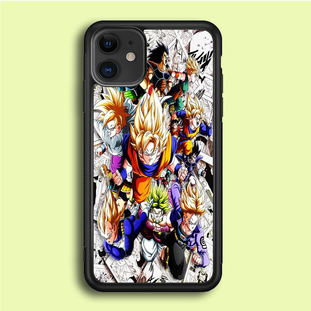 Dragon Ball Z Comic Background iPhone 12 Case-Rubber / Black (2D Case)-Xtracase