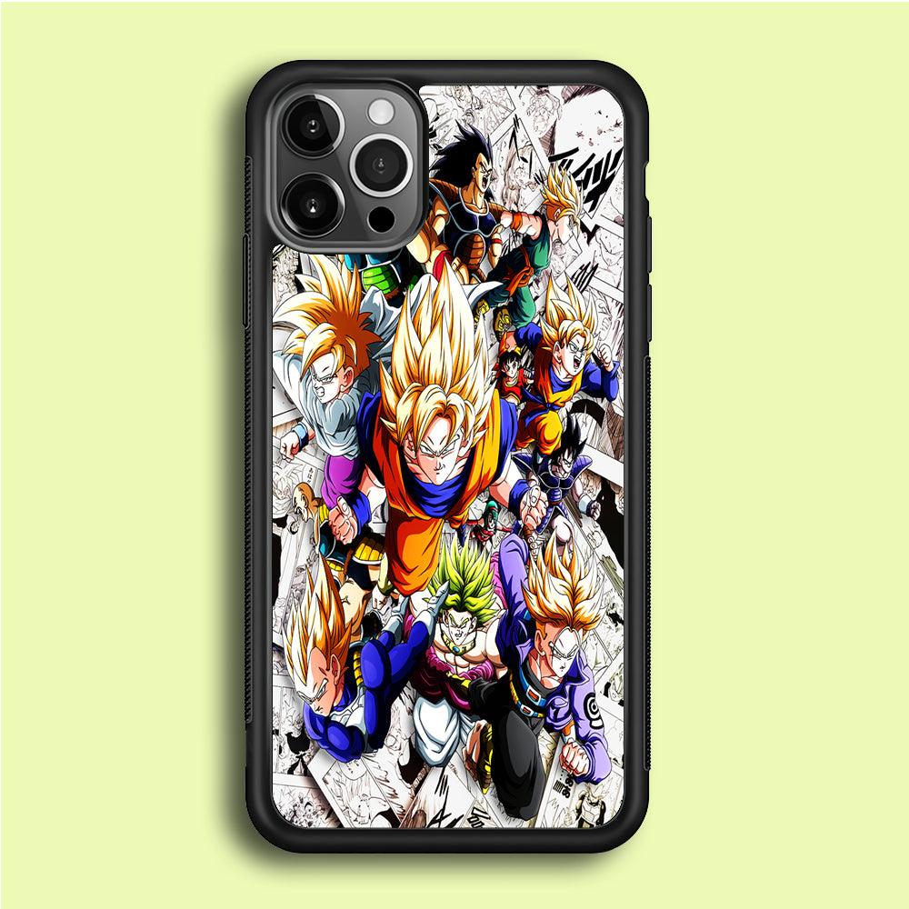 Dragon Ball Z Comic Background iPhone 12 Pro Max Case-Rubber / Black (2D Case)-Xtracase