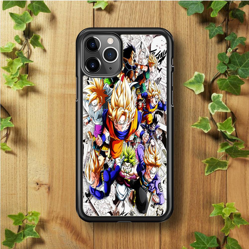 Dragon Ball Z Comic Background iPhone 11 Pro Case-Rubber / Black (2D Case)-Xtracase