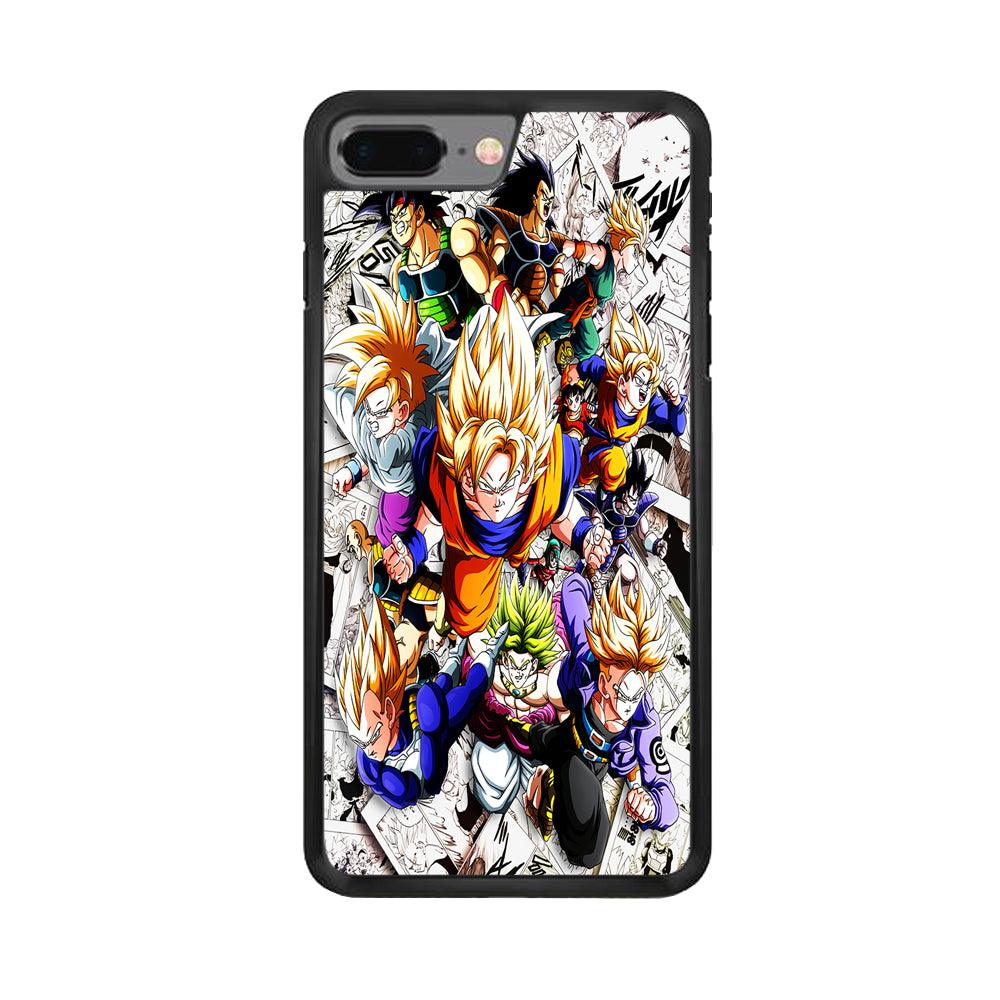 Dragon Ball Z Comic Background iPhone 8 Plus Case-Rubber / Black (2D Case)-Xtracase