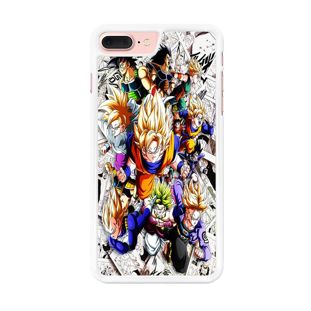 Dragon Ball Z Comic Background iPhone 7 Plus Case-Rubber / White (2D Case)-Xtracase