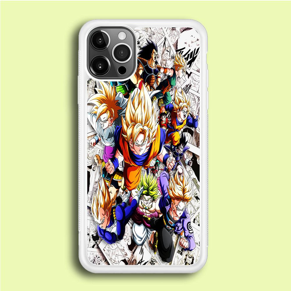 Dragon Ball Z Comic Background iPhone 12 Pro Case-Rubber / White (2D Case)-Xtracase