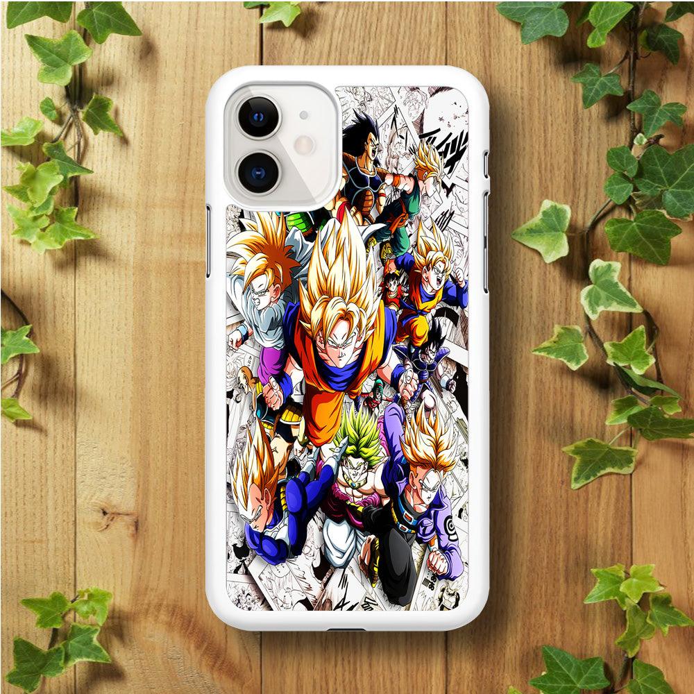 Dragon Ball Z Comic Background iPhone 11 Case-Rubber / White (2D Case)-Xtracase