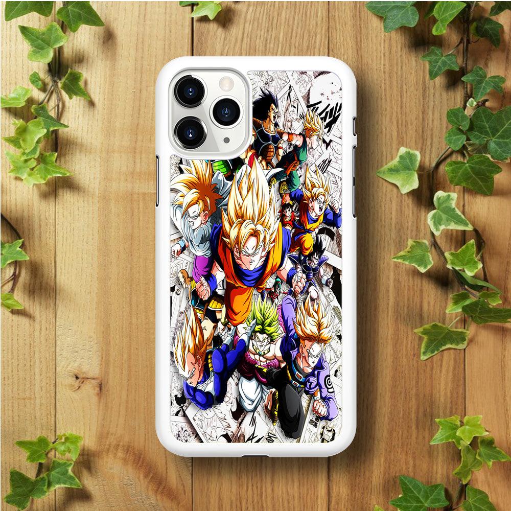 Dragon Ball Z Comic Background iPhone 11 Pro Case-Rubber / White (2D Case)-Xtracase
