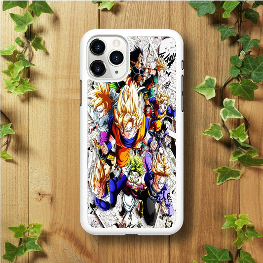 Dragon Ball Z Comic Background iPhone 11 Pro Case-Rubber / White (2D Case)-Xtracase