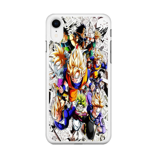Dragon Ball Z Comic Background iPhone XR Case-Rubber / White (2D Case)-Xtracase