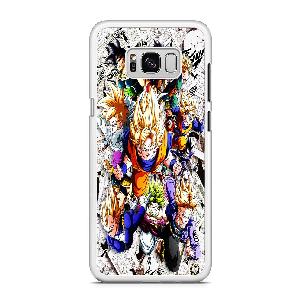 Dragon Ball Z Comic Background Samsung Galaxy S8 Case-Rubber / White (2D Case)-Xtracase