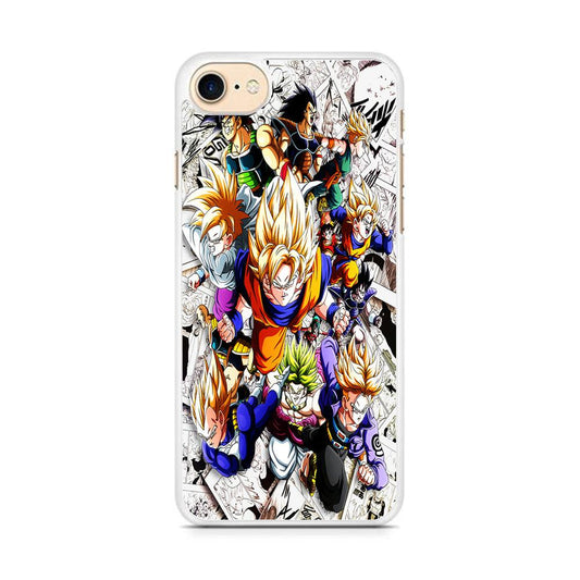 Dragon Ball Z Comic Background iPhone 7 Case-Rubber / White (2D Case)-Xtracase