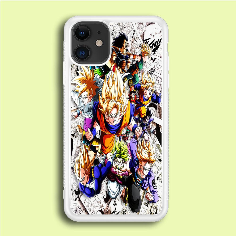 Dragon Ball Z Comic Background iPhone 12 Case-Rubber / White (2D Case)-Xtracase