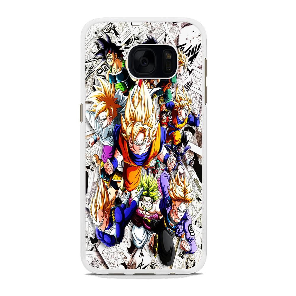 Dragon Ball Z Comic Background Samsung Galaxy S7 Edge Case-Rubber / White (2D Case)-Xtracase