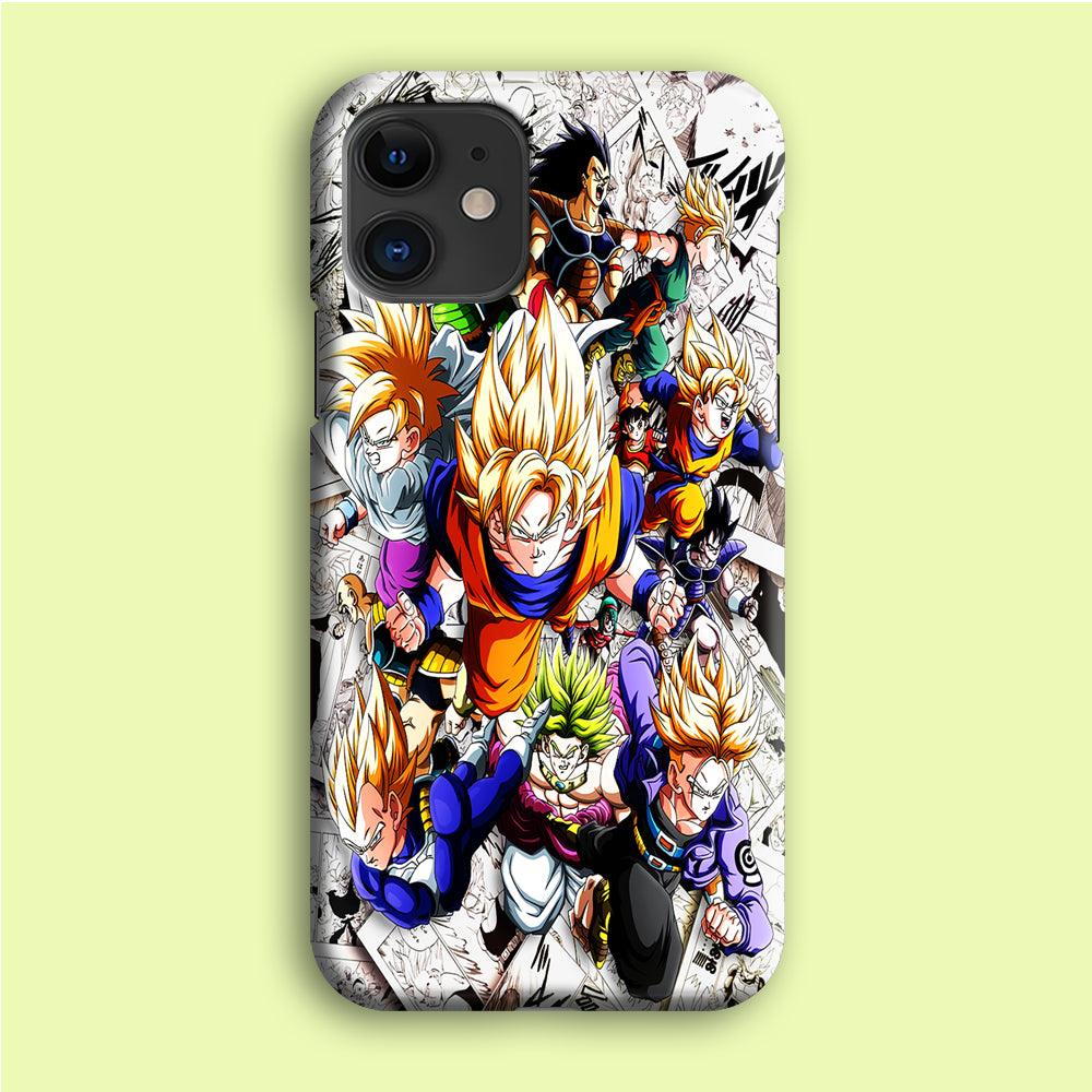 Dragon Ball Z Comic Background iPhone 12 Case-Plastic / Full Wrap (3D Case)-Xtracase