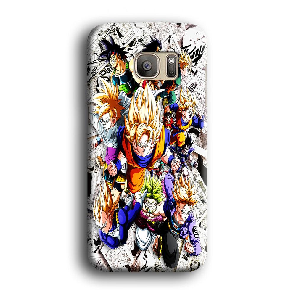 Dragon Ball Z Comic Background Samsung Galaxy S7 Edge Case-Plastic / Full Wrap (3D Case)-Xtracase