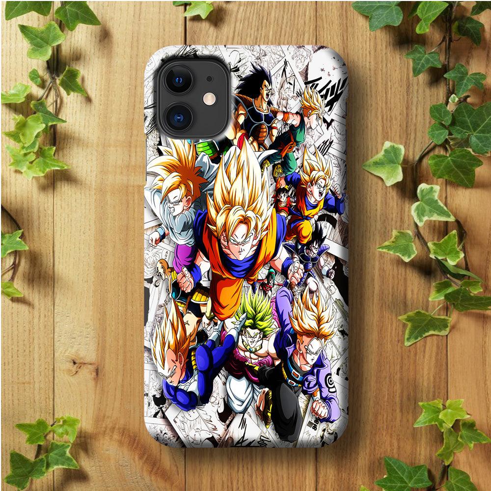 Dragon Ball Z Comic Background iPhone 11 Case-Plastic / Full Wrap (3D Case)-Xtracase