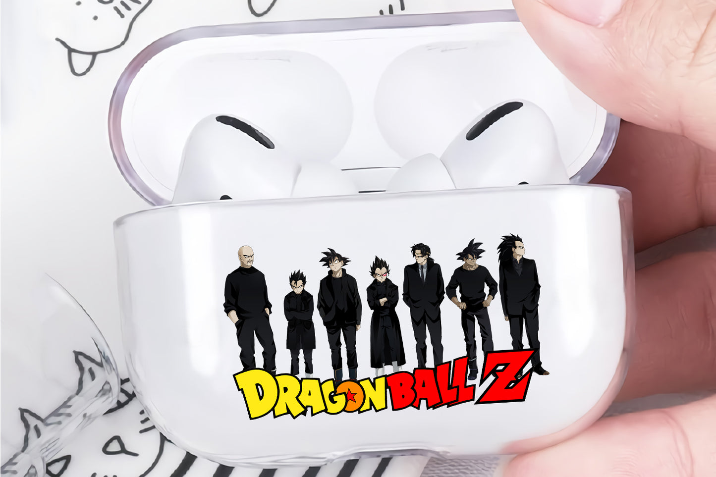 Dragon Ball Z Mafia Style Hard Plastic Protective Clear Case Cover For Apple Airpod Pro