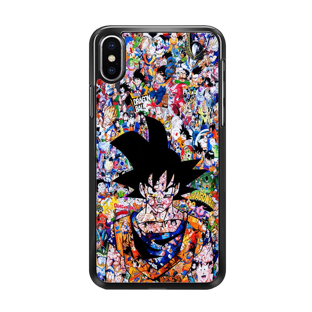 Dragon Ball Z Sticker Bomb iPhone Xs Max Case-Rubber / Black (2D Case)-Xtracase