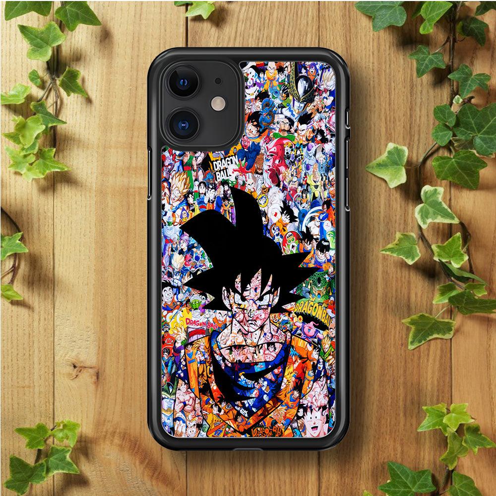 Dragon Ball Z Sticker Bomb iPhone 11 Case-Rubber / Black (2D Case)-Xtracase