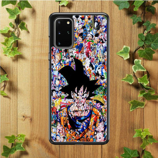 Dragon Ball Z Sticker Bomb Samsung Galaxy S20 Plus Case-Rubber / Black (2D Case)-Xtracase