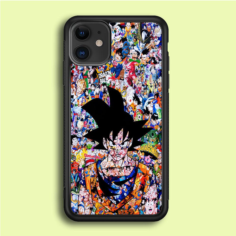 Dragon Ball Z Sticker Bomb iPhone 12 Mini Case-Rubber / Black (2D Case)-Xtracase