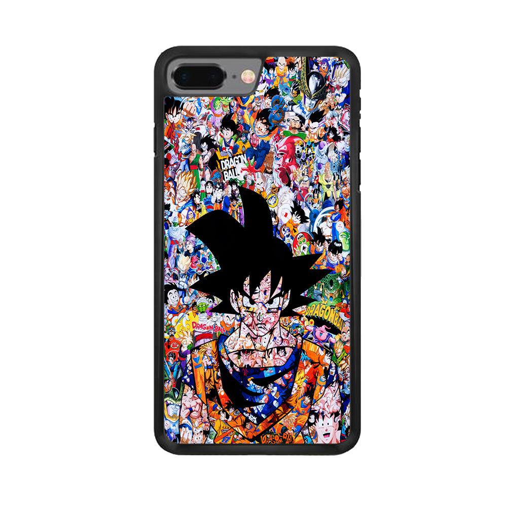 Dragon Ball Z Sticker Bomb iPhone 7 Plus Case-Rubber / Black (2D Case)-Xtracase