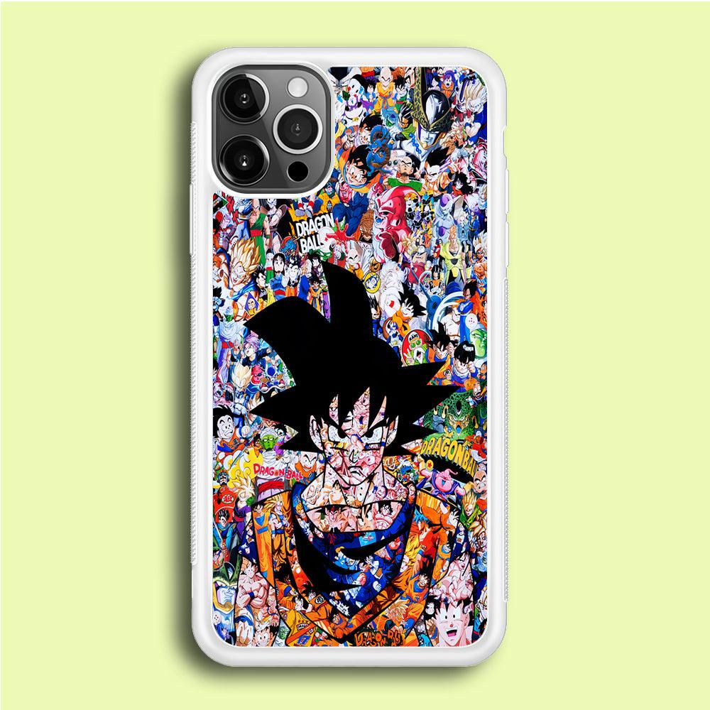 Dragon Ball Z Sticker Bomb iPhone 12 Pro Case-Rubber / White (2D Case)-Xtracase