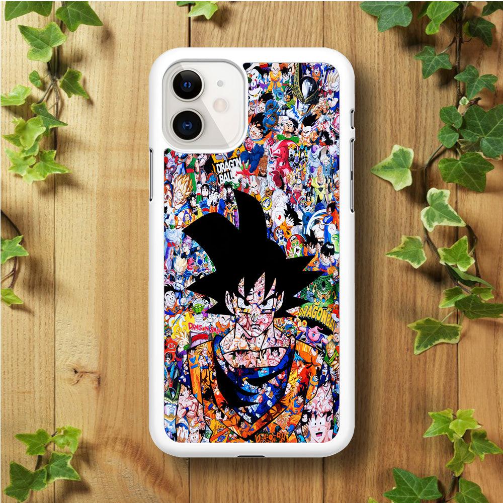 Dragon Ball Z Sticker Bomb iPhone 11 Case-Rubber / White (2D Case)-Xtracase