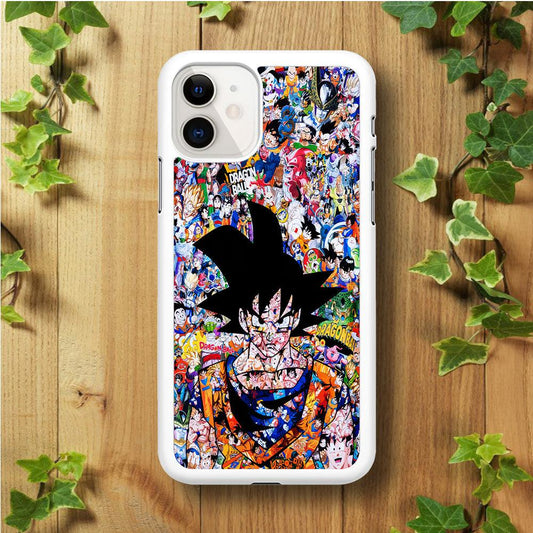 Dragon Ball Z Sticker Bomb iPhone 11 Case-Rubber / White (2D Case)-Xtracase