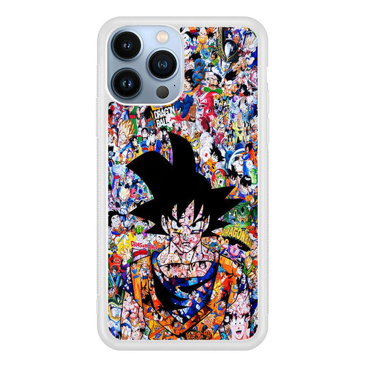 Dragon Ball Z Sticker Bomb iPhone 13 Pro Max Case-Rubber / White (2D Case)-Xtracase