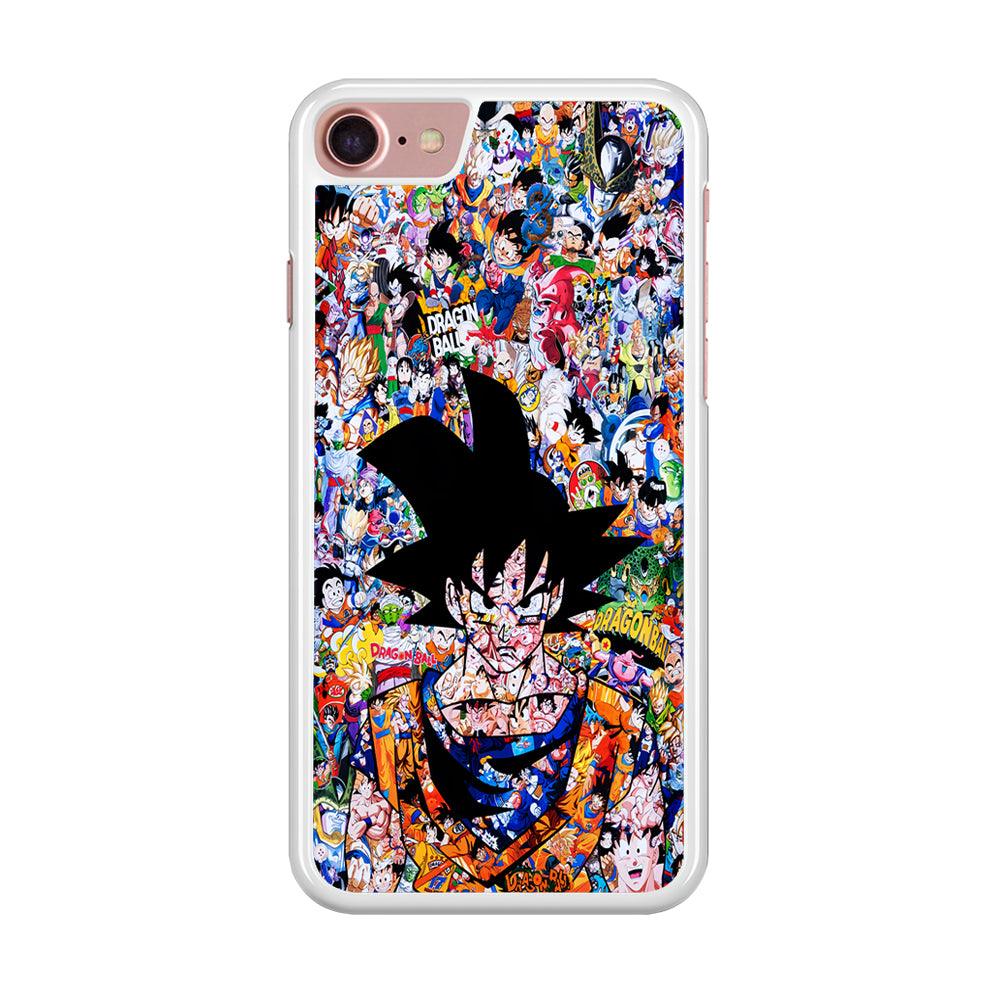 Dragon Ball Z Sticker Bomb iPhone SE 2020 Case-Rubber / White (2D Case)-Xtracase