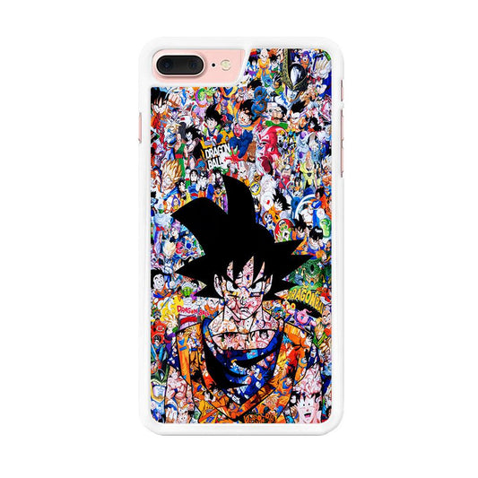 Dragon Ball Z Sticker Bomb iPhone 7 Plus Case-Rubber / White (2D Case)-Xtracase